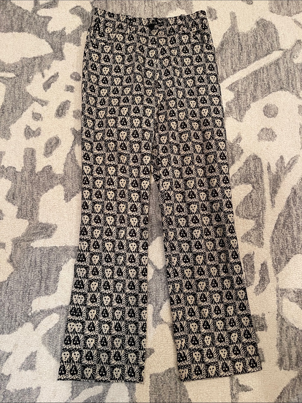 Black & White Pattern Straight Leg Pants